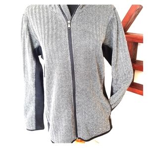 Black and white athleisure jacket